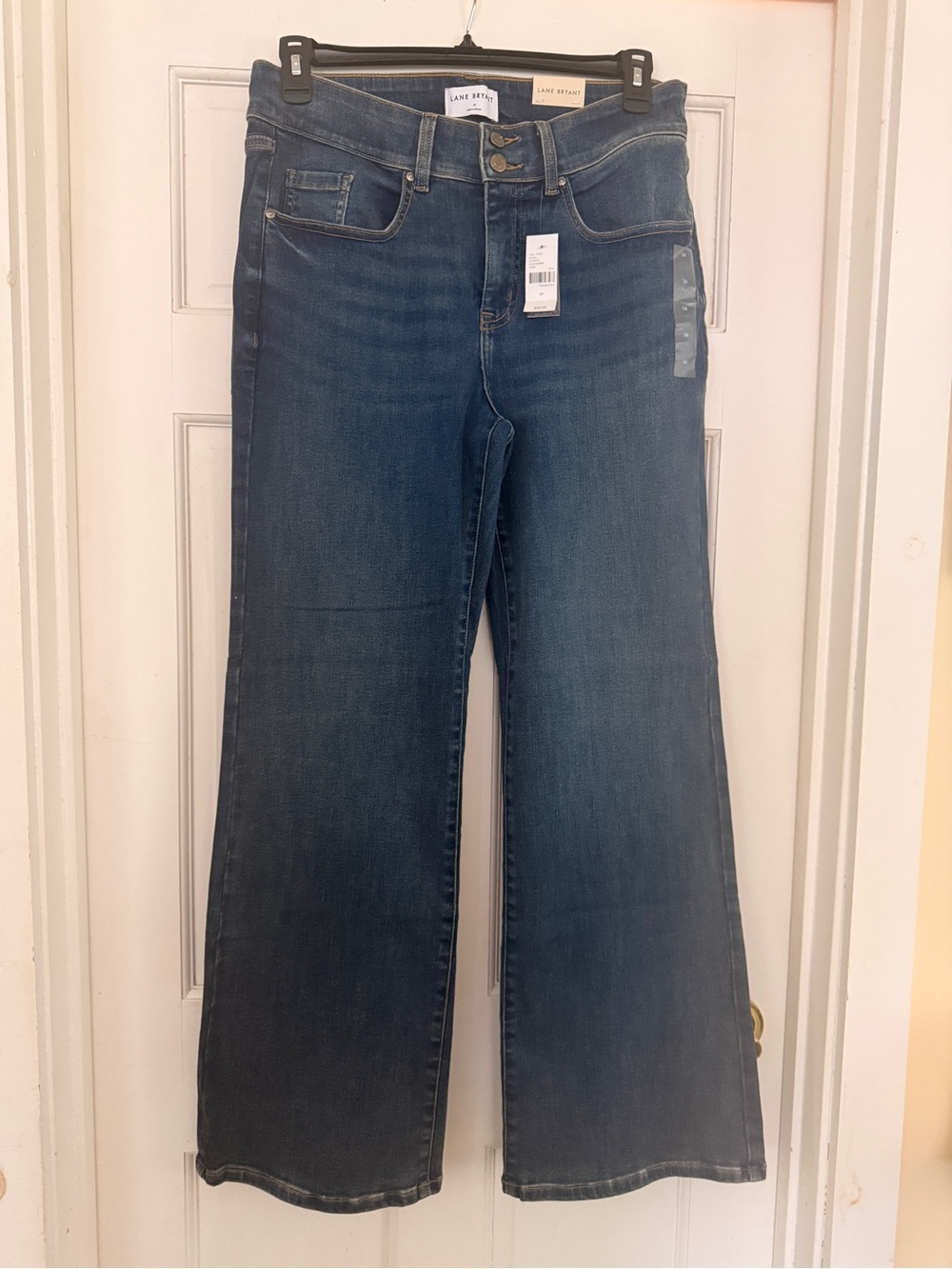 Lane Bryant Mid to Dark Blue Wide-Leg Jeans